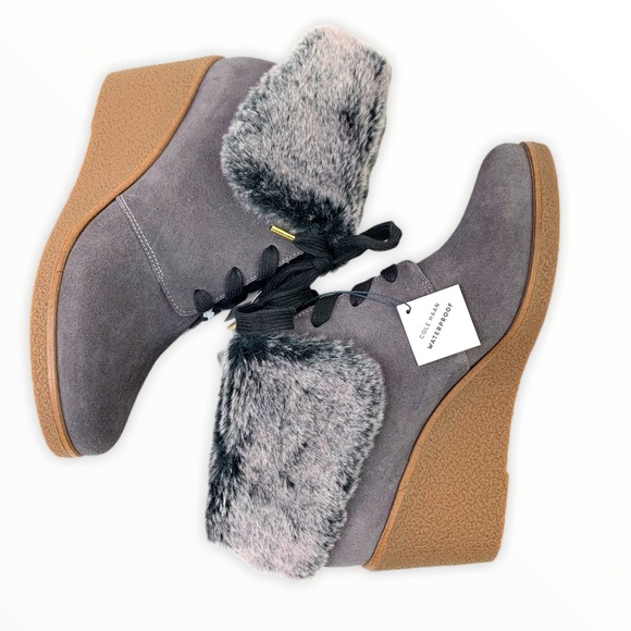 Cole Haan Coralie Waterproof Wedge Bootie suede 7 - Picture 6 of 9